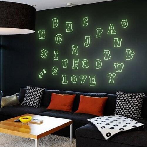 1Bag DIY Luminous PVC Wall Sticker 26 English Alphabet Letter Glow In The Dark Wall Sticker Baby Room Bedroom Ceiling Home Decor
