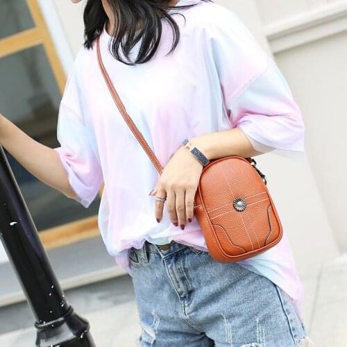 Natural Cowskin Casual Fashion Small Womens Crossbody Bags Genuine Leather Shoulder Messenger Bag Phone Bag for Female Ladies