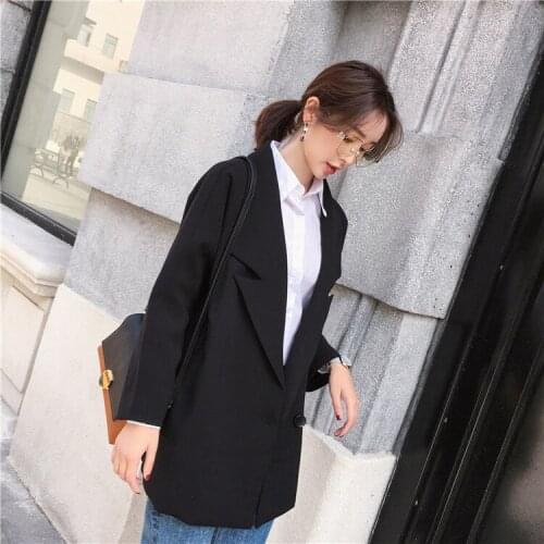 2020 New Autumn Winter Long Loose womens suit jacket work wear blaser feminino chaquetas para mujer para oficina LX2140