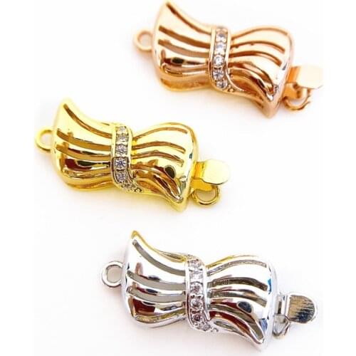 Wholesale DIY Natural Stones Beads Jewelry Making Accessories Silver/Gold/Rose Gold Metal Connector Clasps Findings