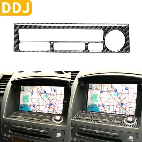 For Nissan 350Z Z33 Nismo 2003-2009 Navigation control panel button border Frame Carbon Fiber Sticker Modified Car Accessories