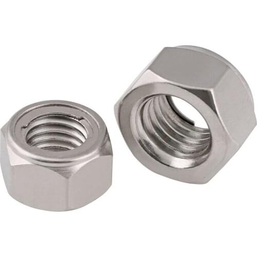 GB6184 Authentic 304 stainless steel metal locking metal self-locking nut, anti-loose nut M3-M20 2PCS