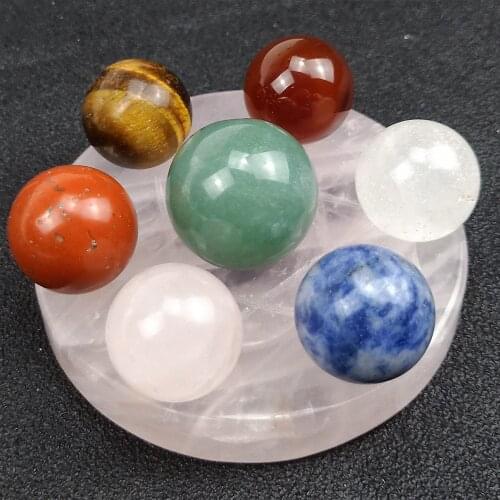 Natural Crystal Stone Ball Bead Seven Star Array Seven Chakra transfer meditation balance energy healing stone Set