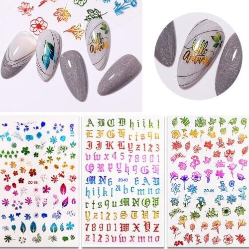 Rainbow Holographic Decals Merry Christmas Snowflake Deer Stars Snow Self-Adhesive 3D Nail Art Sticker