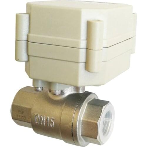1/2'' Stainless Steel Motorized Ball Valve, 2 Way Electric Shut-off Valve, 1.0Mpa, 0-10V, 5 wire DC9-24V