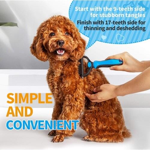 Pet Grooming Tool Professional Dematting Comb For Dogs Cats Undercoat Rake Brush For Removing Mats Tangles Shedding Pet Supplies