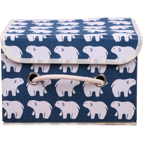 Clothing storage Modern Bamboo spline waterproof print fabric storage box folding basket