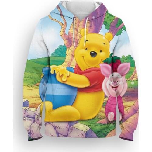 Anime Sweatshirt Cartoon Boy Girl Kids Disney 3D Print Winnie the Pooh Women Hoodies Oversized Spring Mens Pullovers