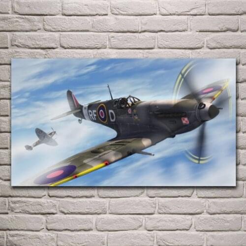 Military Supermarine Spitfire aircraft classic fighter war living room decoration home decor art wall print fabric posters KF771