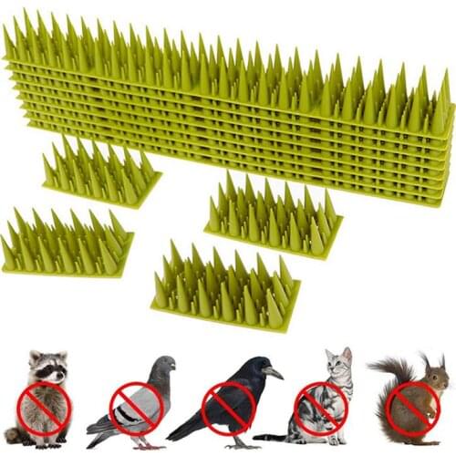 10pcs Package Repelled Bird And Pigeon Spikes Plastic Anti Bird Defender Spikes Bird Cat Squirrel Raccoon Scare Pest Control