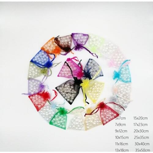 100pcs Mixing Gift Bags For Jewelry Bags And Packaging Organza Bag Drawstring Bag Wedding/Woman Travel Storage Display Pouches