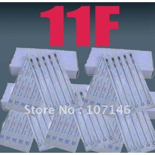 100x 11F Tattoo Needles Pre-made Flat Shader Size Needle Tattoo Kits Supply For Tattoo Artists Excellent