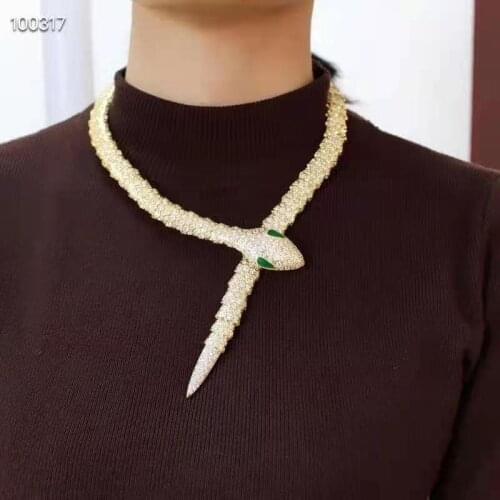 2020 Hot Brand Fashion Jewelry Set For Women Party Jewelry Set Choker Bracelet Gold Color Fashion Crystal Jewelry Set