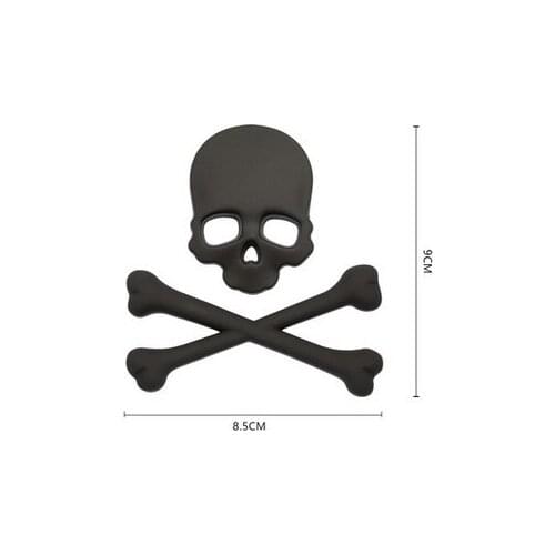 3D Black Auto Car Stickers Metal Skull Shape Chrome Badge Emblem Decal Motorbike Modified