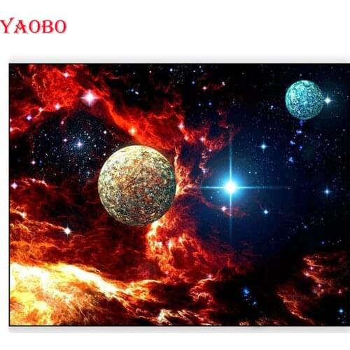 DIY square round Diamond Painting Planet Interstellar Space Cross Stitch Diamond Mosaic Diamond Embroidery Pattern Rhinestone