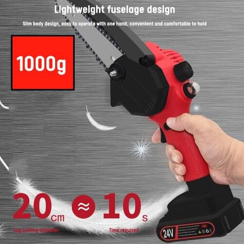 6 Inch 500W Cordless Electric Saw Mini Electric Chain Saw Rechargeable Electric Chainsaw Woodworking Tool for Garden Orchards