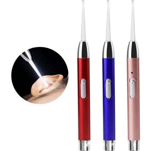 Baby Ear Cleaner Ear Wax Removal Tool USB Flashlight Earpick Ear Cleaning Earwax Remover Ear Curette LED Light Spoon