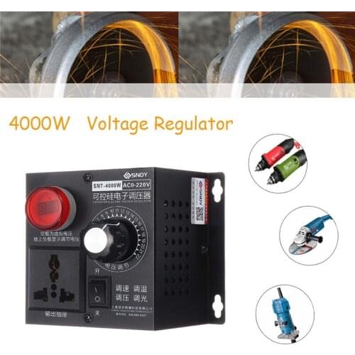 AC 220V 4000W SCR Electronic Voltage Regulator Temperature Motor FAN Speed Controller Dimmer Electric Adjustable Voltage Control