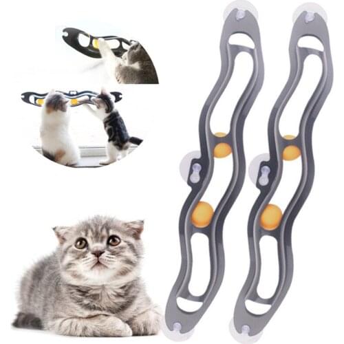 1pcs Interactive Pet Cat Dog Toys Track Rolling Ball Cat Kitten Toy Ball Cat Playing Training Accessories Hang-On Window Door