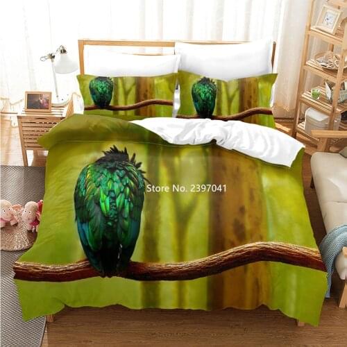 Parrot Bedding Set 2-3 Birds Design Bed Covers Pillowcases Children and Teenagers Home Textile Knitwear Bedroom Decoration