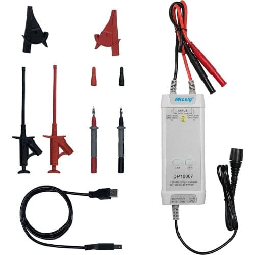 Micsig DP10007 High Voltage Differential Probe Kit Oscilloscope Accessories 700V100MHz 3.5ns Rise Time 10X/100X Attenuation Rate