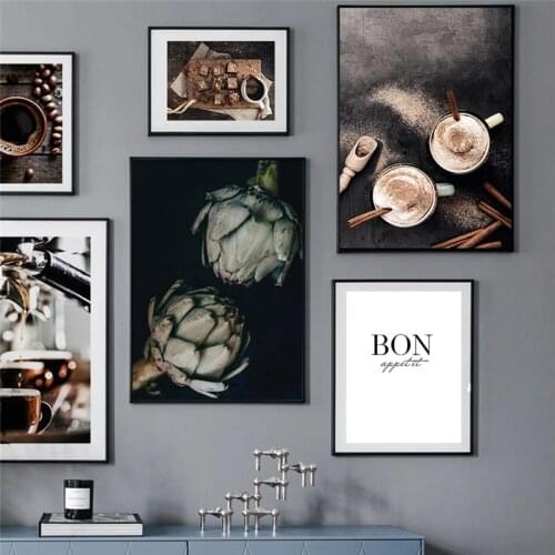 Kitchen Decoration Brownies Canvas Coffee Prints And Posters Blueberry Pie Wall Art for Dessert Lounge Painting Wall Pictures