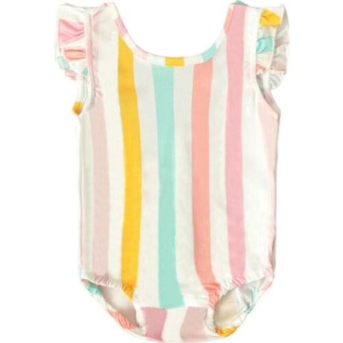 1-5Years Toddler Infant Baby Girl Kids Stripe Bikini Swimwear Swimsuit Bathing Beachwear