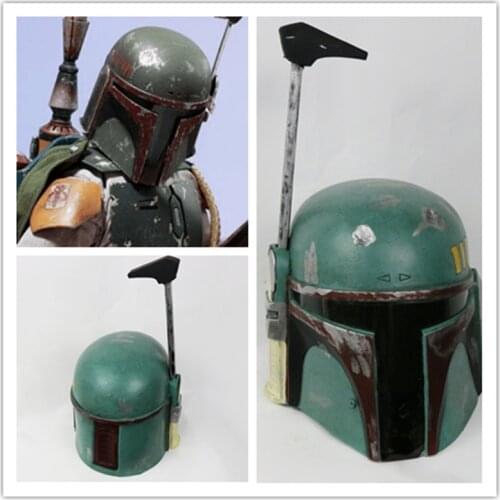 Movie Boba Fett Warrior Man Bounty Hunter Cosplay Latex Helmet Soldiers Mask Halloween Kids Prop