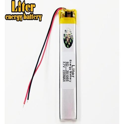 031055 301055 3.7V 220mAh 300955 Lithium Polymer LiPo li ion Rechargeable Battery For Mp3 MP4 MP5