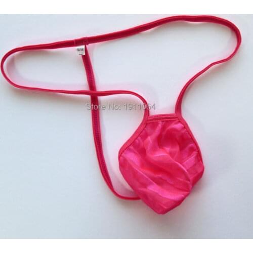 Mens Pouch String Thong Bulge Enhancer Low Rise T Back g179 C-thru Stripes Hot Pink