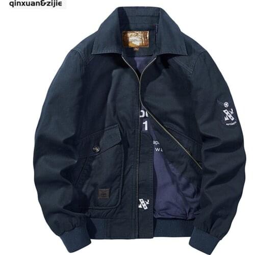 Q&Z New Embroidery Mens Windbreaker Jackets Zip Up Sports Casual Business Solid Simple Oversize Men Clothing Autumn Winter 2021