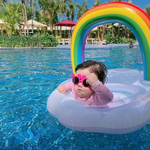 Lets Make Inflatable Floating Tray Rainbow Lote Float Holder Swimming Pool Party Toys Kids Beach Bath Toys Outside Indoor Toy