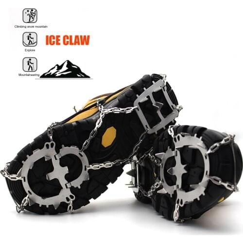 Anti Slip Ice Gripper Spikes Cleats 18 Teeth Outdoor Climbing Snow Shoe Crampons Travelling Easy Carrying Portable Part