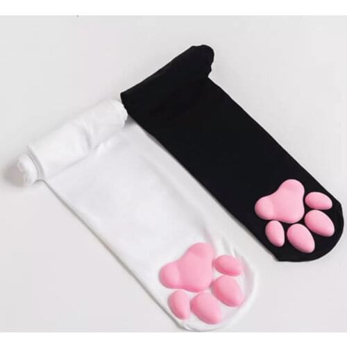 Lolita Pawpads Socks Fashion Stockings Cotton Thigh High Over Knee Sexy Socks Girls Womens Female Cute Soft 3D Cat Paw Cosplay