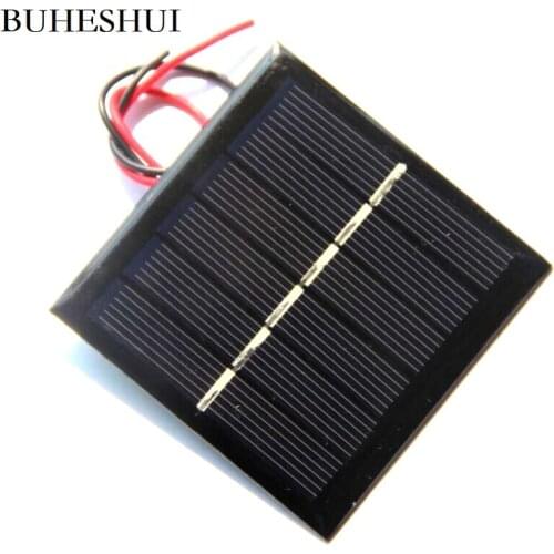 BUHESHUI Wholesale 6W 3V Solar Cell Polycrystalline+Cable DIY Solar Panel Charger For 2.4V Battery Study Epoxy 65*65MM 1000pcs