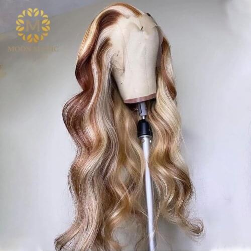 Transparent Lace Wigs Blonde Lace Front Wig Human Hair Highlight Wig Brazilian Hair Wigs For Black Women Natural Hair Wig 100