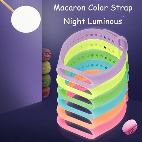 Luminous Silicone Wrist Strap for Xiaomi Mi Band 5 6 Glowing Smart Watch Band Replacement Accessories Bracelet Miband 3 4 Strap