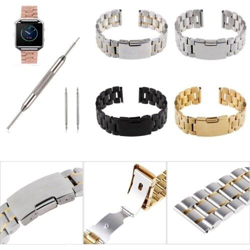 Band For Fitbit Blaze Smart Fitness, Stainless Steel Bracelet Watch Strap Black