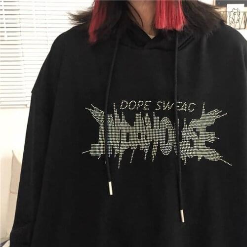 Richun diversified high street trend heavy industry hot drilling sweater for men and women hip-hop loose plus size ins hoodie