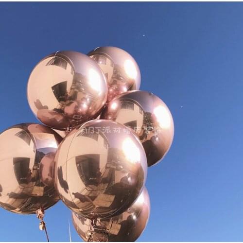 1pcs Rose Gold 4D 18inch Round Aluminum Foil Balloons Metal Balloon Wedding Decoration Birthday Party Helium Ballon Supplies