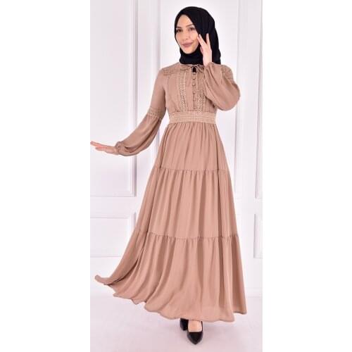 Şifon Elbise Vizon NEV14655