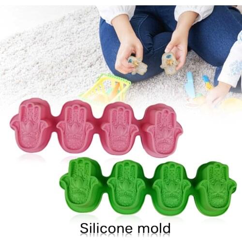 Hand of Fatima Silicone Mold Eye of God Handmade Soap Candle Mold Bergamot Flower Mould for Cake Decorating