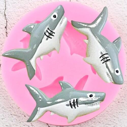 Shark Fish Silicone Mold Animals DIY Cupcake Topper Fondant Cake Decorating Tools Soap Resin Clay Candy Chocolate Gumpaste Mould