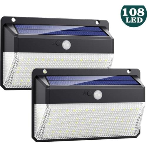 Solar Lamp 108 LED PIR Motion Sensor Lamp Outdoors IP65 Waterproof Solar Garden Lights Emergency Security Light Solar Wall Lamp