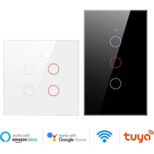 Tuya Glass Panel EU/UK Standard Touch Switch Voice Control With Alexa Google Home Smart Life Light Wireless Wall Switch