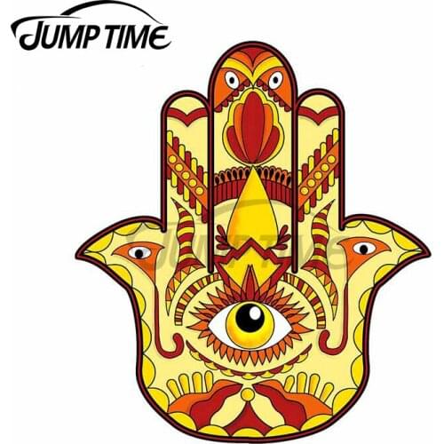 Jump Time 13 x 11.3cm Golden Hamsa Fashion Car Stickers Vinyl Material Decal Personality Graphics Suitable for VAN ATV SUV