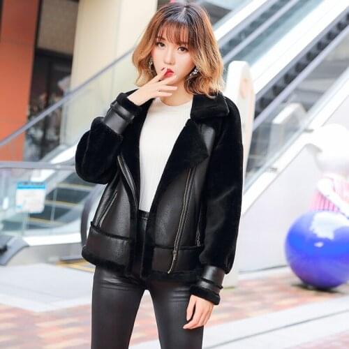 High Quality 100% Genuine Wool Fur Coat Spring Autumn 2021 Female Jacket Motorcycle Jackets for Women Mujer Chaqueta Zjt2194