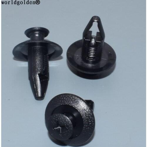 Worldgolden 100pcs plastic fasteners Front Bumper Retainer for MITSUBISHI MU001220