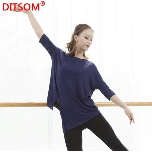 Half Sleeve Women Exercise Blouse Vent Gymnastics Yoga Blouse Dance Costume Rhythmic Leotard Balllet Jazz Latin Dance Shirt XXXL