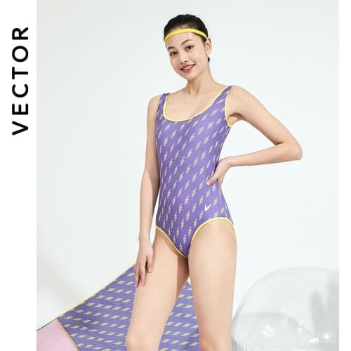VECTOR Womens Swimwear 2021 One-piece Swimsuit Women Slim and Sexy Bikini Swimsuit Bather Bathing Suits Swim Lady Purple Point